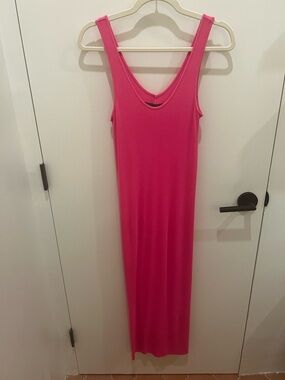 enza costa pink dress Enza Costa Wedge Maxi Viscose Maternity dress blush pink